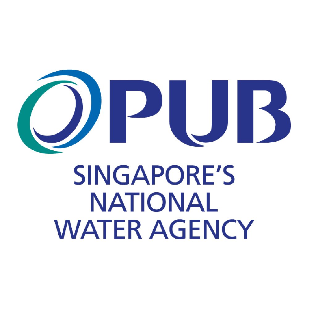 Logo of PUB, Singapore's National Water Agency, featuring stylized water swirl and text.