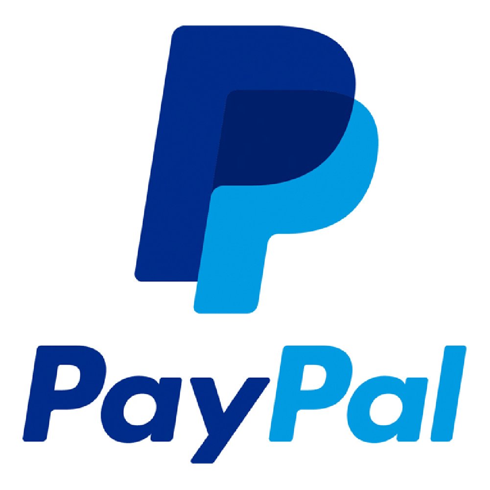 PayPal logo with a stylized 'P' in shades of blue and the text 'PayPal' beneath it.