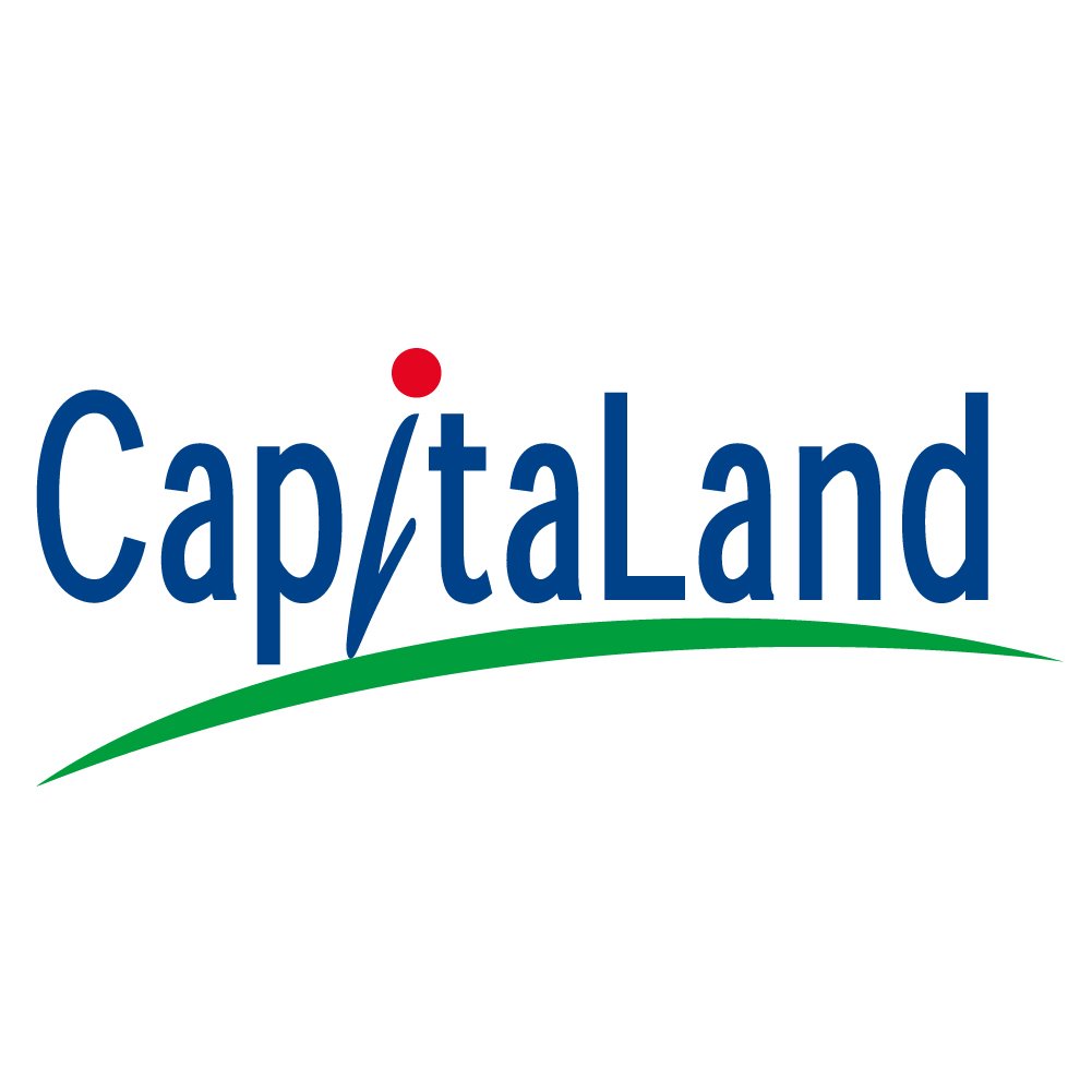 CapitaLand logo with blue text, red dot above the letter 'i', and a green curved line underneath
