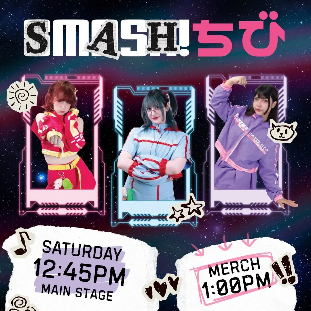 NEXT UP: SMASH CHIBI!! 🚀

Just a few weeks to go until our next event! Catch FAEBLE at SMASH CHIBI!

🌟 SATURDAY 22nd NOV 
12:45 on the main stage! 🌟

Merch will be held directly after! 

HOPE TO SEE YOU THERE! 💖💙💜