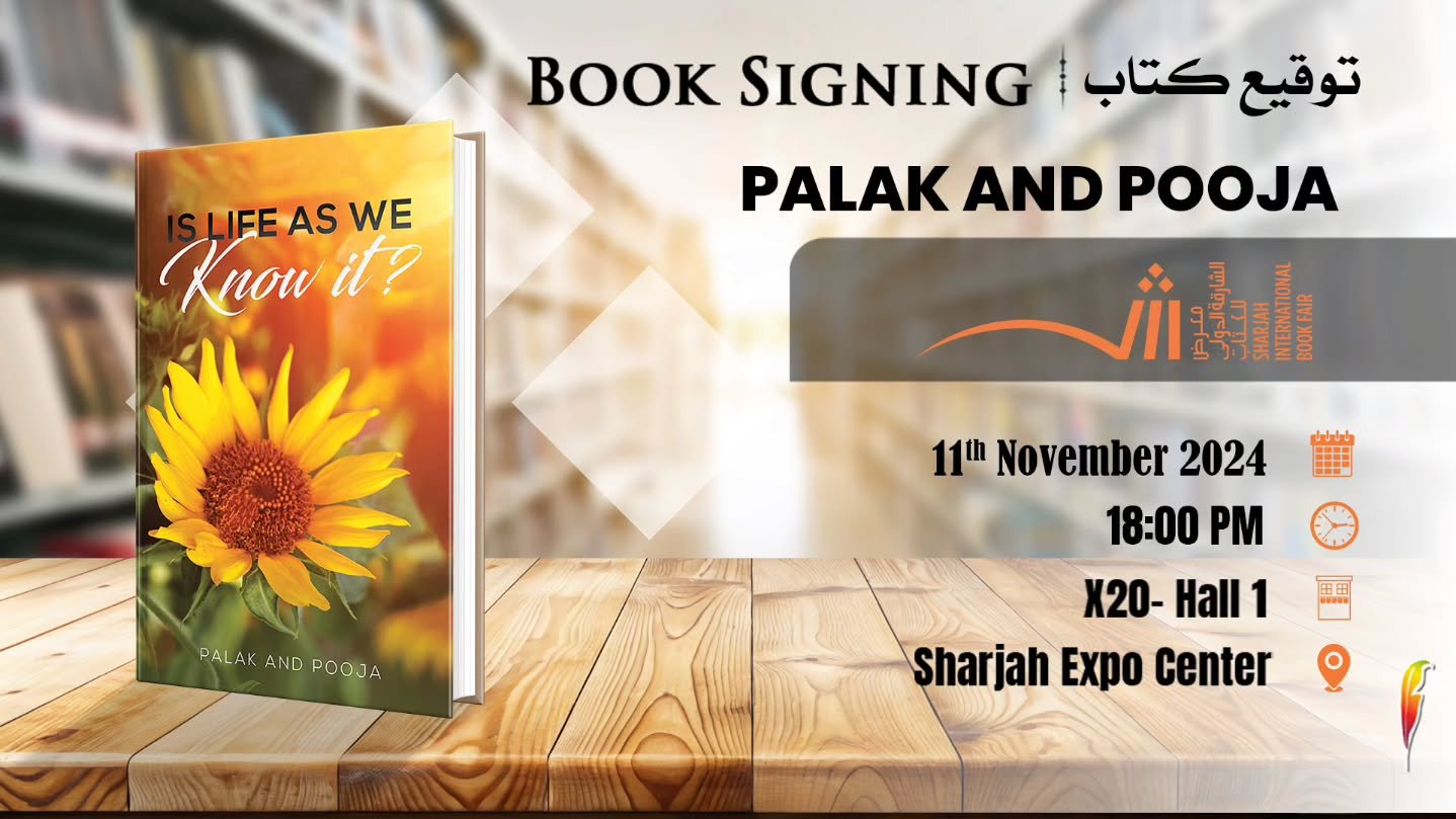 Come and meet the Author Sisters at their Book Signing event on Monday, the 11th Nov 2024, at 6 pm at the Sharjah International Book Fair.

Stand X20. Hall 1.
Austin Macauley Publishers UAE 

#sharjahbookauthority #sharjah #sibf 
#bookstagram #books 