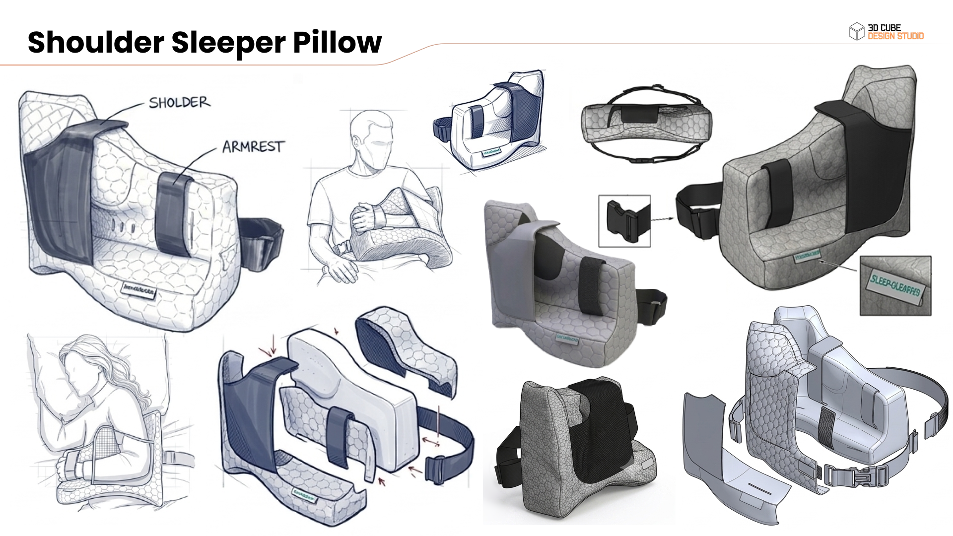 Shoulder Sleeper ergonomic dimension callouts