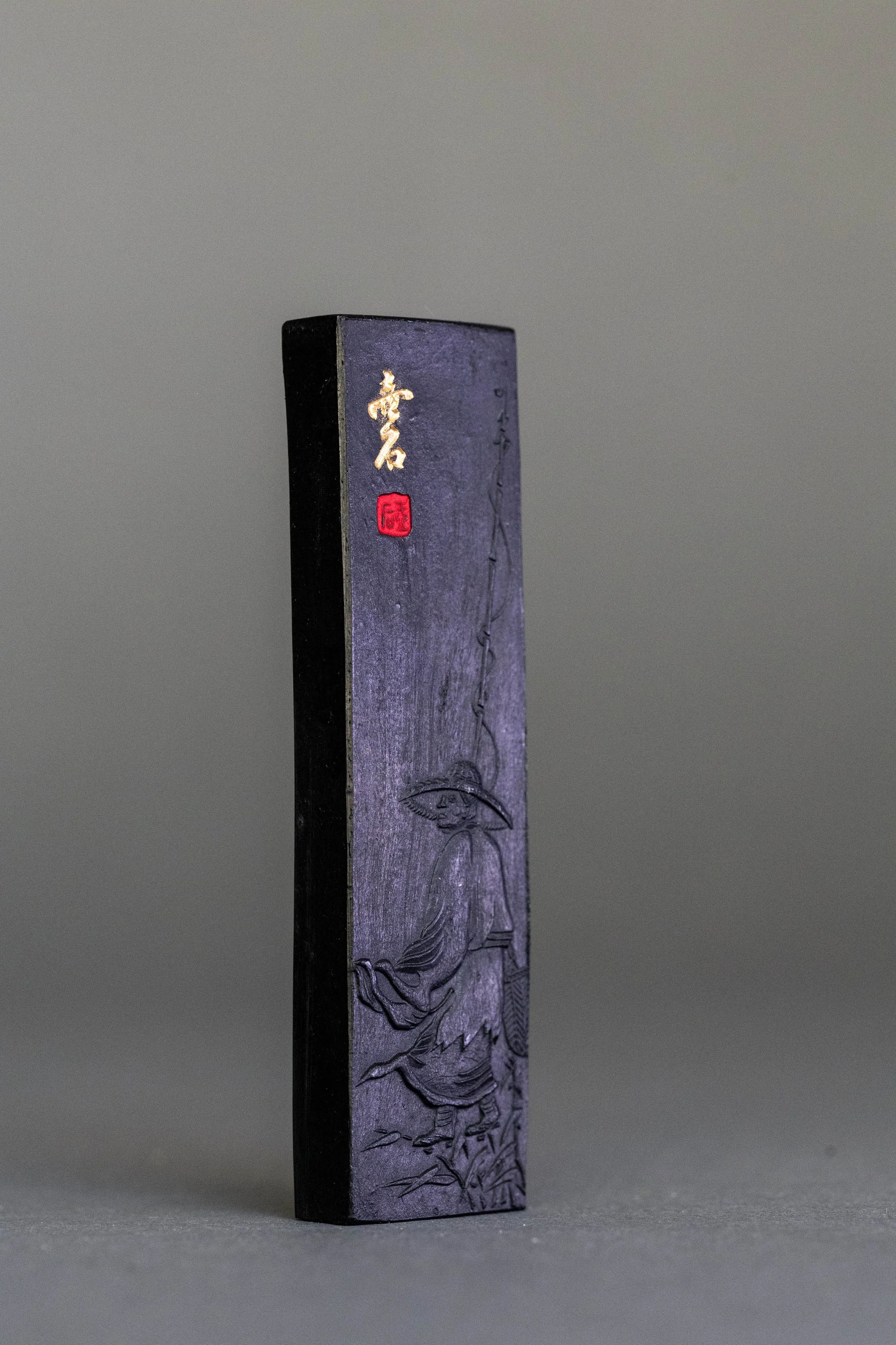 Koseki Ink Stick ( Bluish black, Pine smoke 壺石 松園墨 ) -