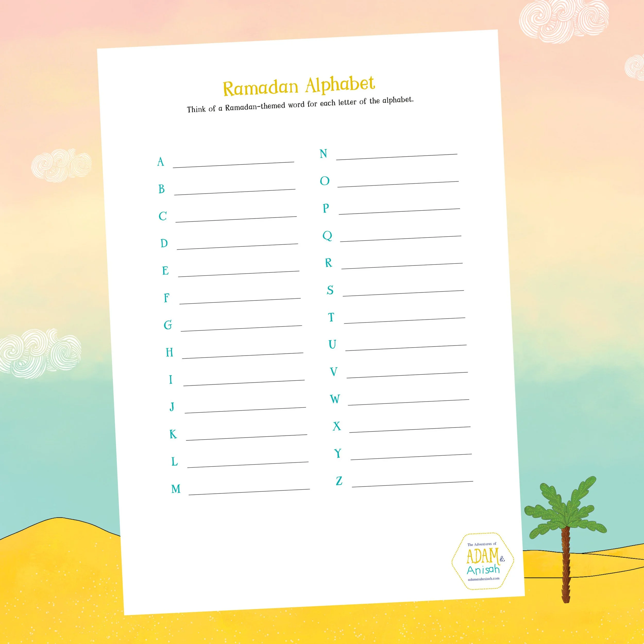 Writing Challenge: Ramadan Alphabet