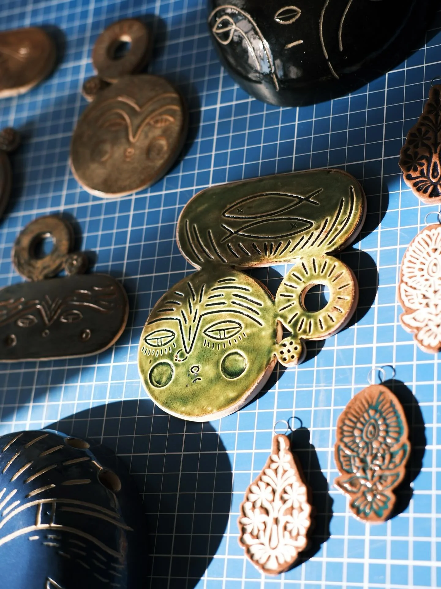 All the faces around me, a small batch of handmade ceramic wall tiles that I&rsquo;ve made for the upcoming market in September! 

These faces are inspired by so many people I grew up watching and see around me, the proud Mumbai fisherwoman, the grou
