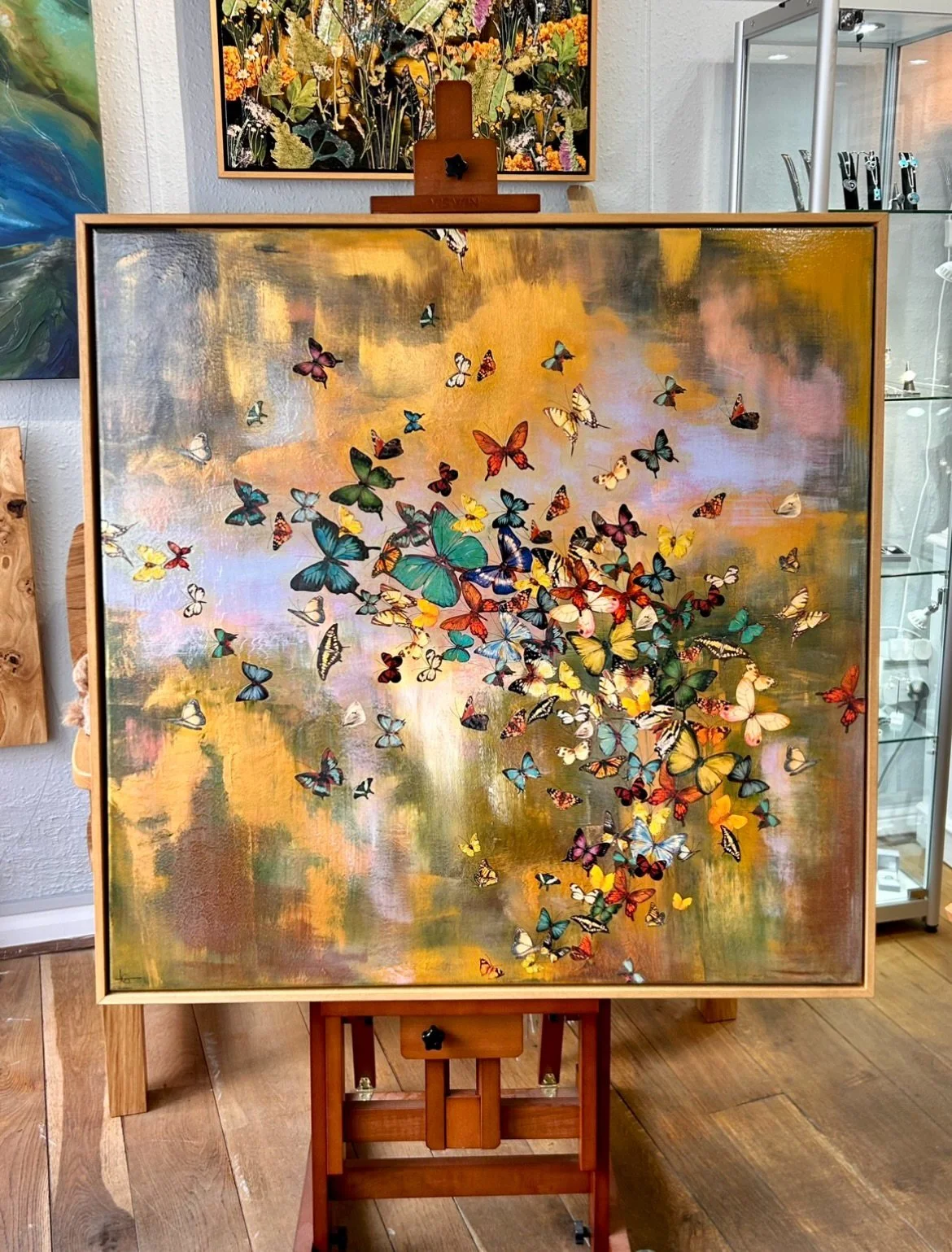 A beautiful new delivery from @lilygreenwoodpainting, always such a treat to have Lily&rsquo;s work in the gallery.🦋

&bull;

We have a brand new butterfly canvas and the colours are just amazing, full of movement and light.✨

&bull;

Alongside this