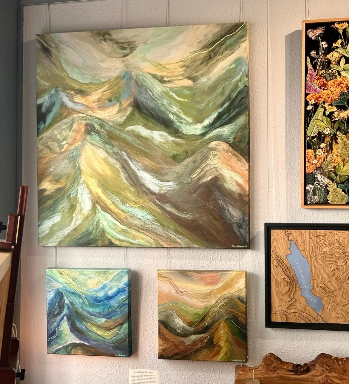 We&rsquo;re very excited to have this new @charlotte_gurran_art piece settle into the gallery ✨

&bull;

&lsquo;Boundless Range&rsquo;
100 &times; 100 cm canvas

&bull;

The colours in this one are just gorgeous, soft washed greens layered with sweep