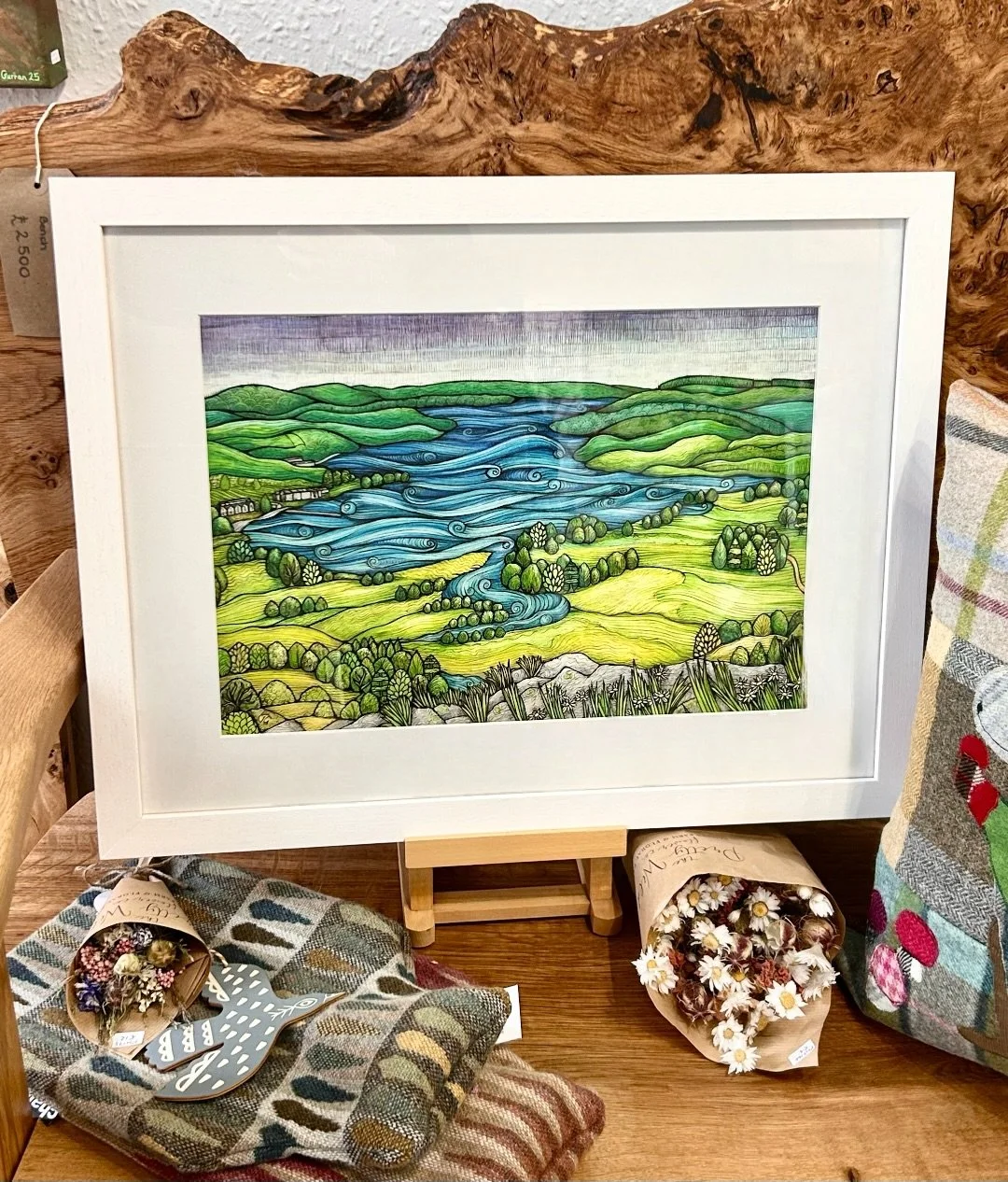 Let&rsquo;s have a flick through some of our beautiful @jenniferguest.art prints, Including two new framed original works!⛰️

&bull;

Jennifer&rsquo;s work begins with layers of coloured pencil and ink, building rich tones and intricate line work tha