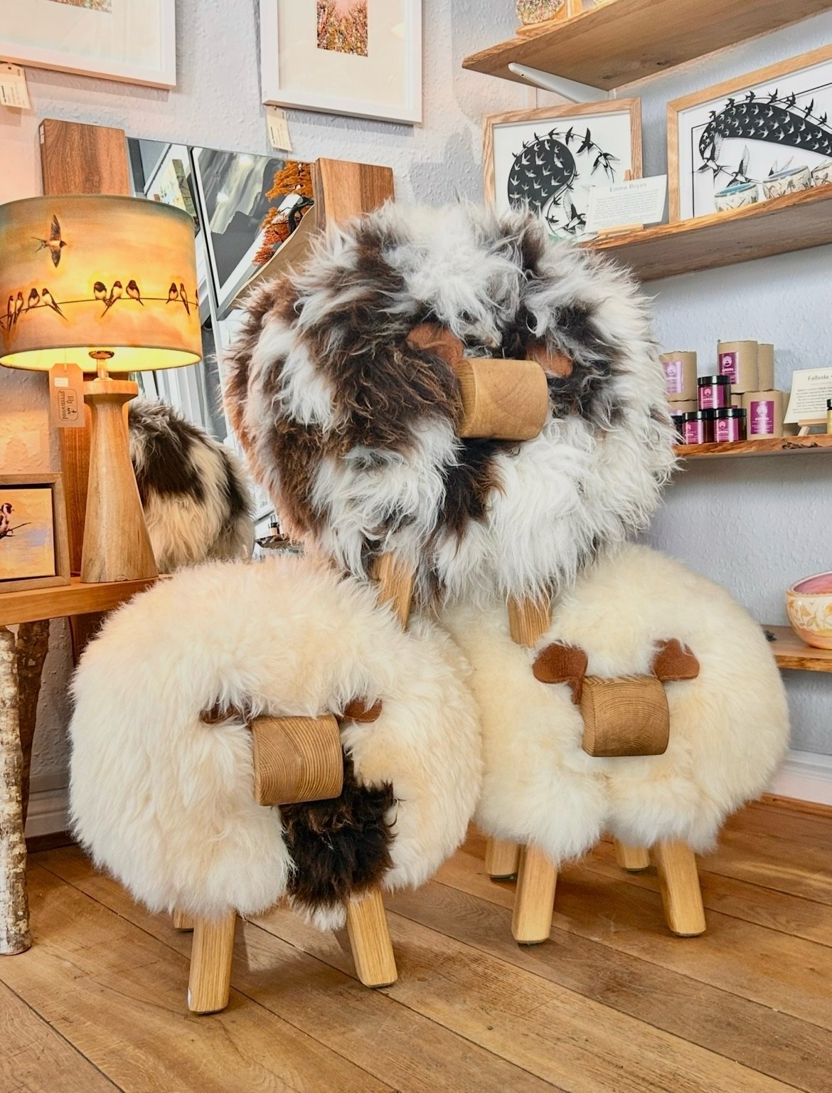 Meet some of our favourite gallery residents&hellip; 🐑🤍

&bull;

If you&rsquo;ve visited us before, there&rsquo;s a good chance you&rsquo;ve already said hello to our sheep stools. They&rsquo;ve become a familiar sight in the gallery, and they cert