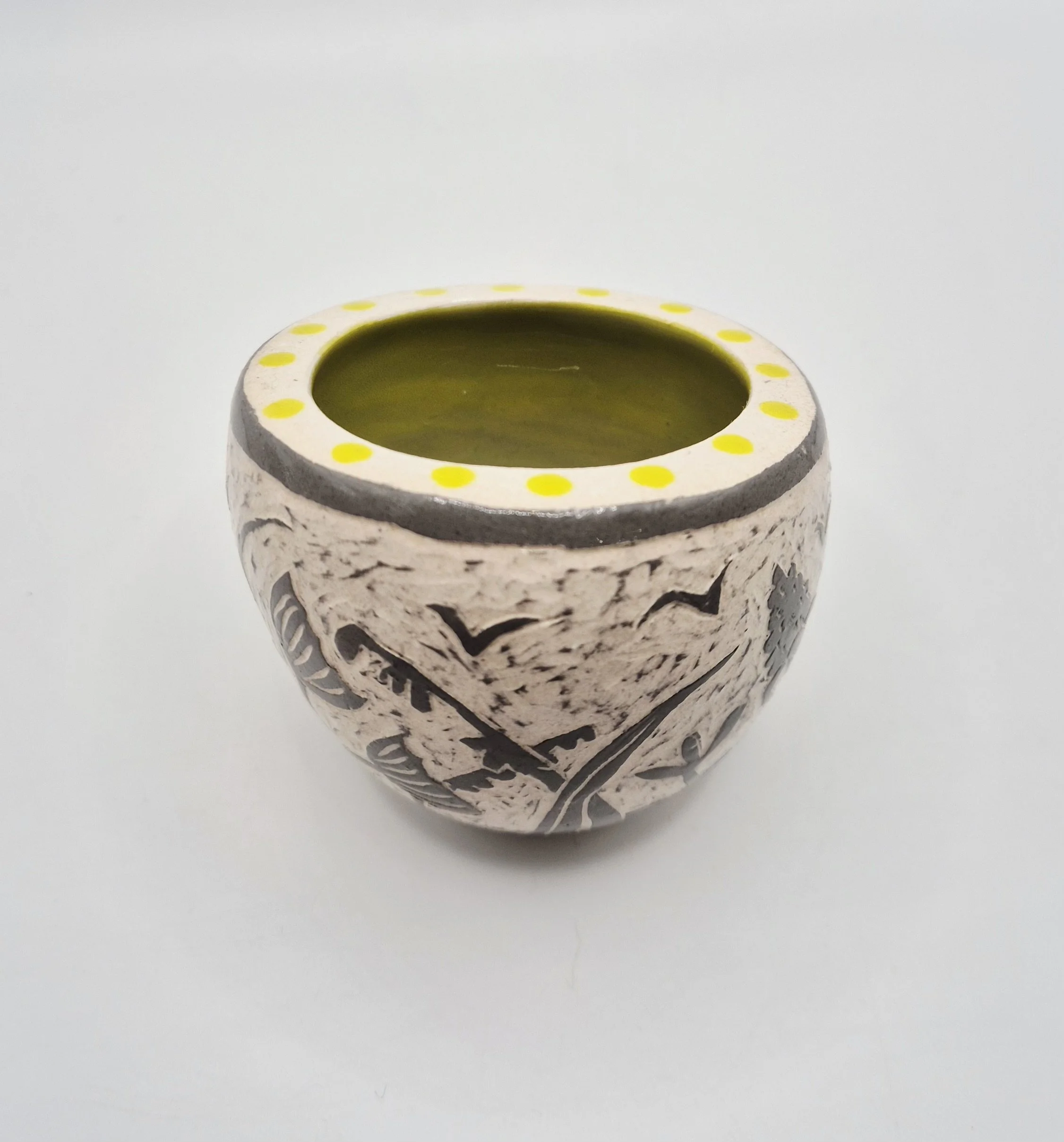Small Tilted Bowl in Green