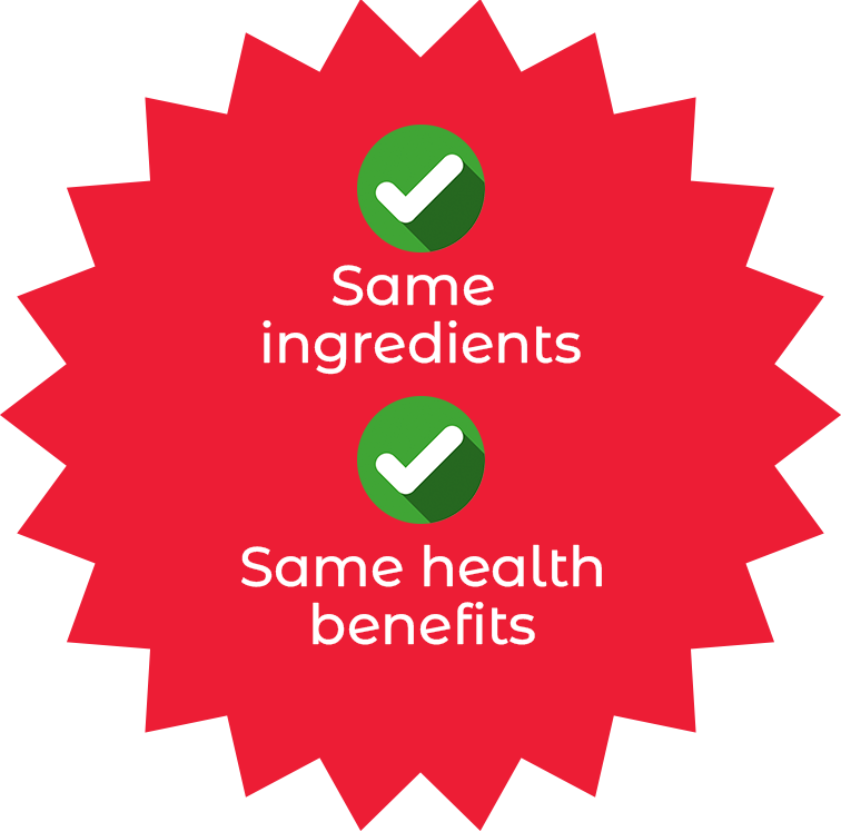 Same ingredients and health benefits