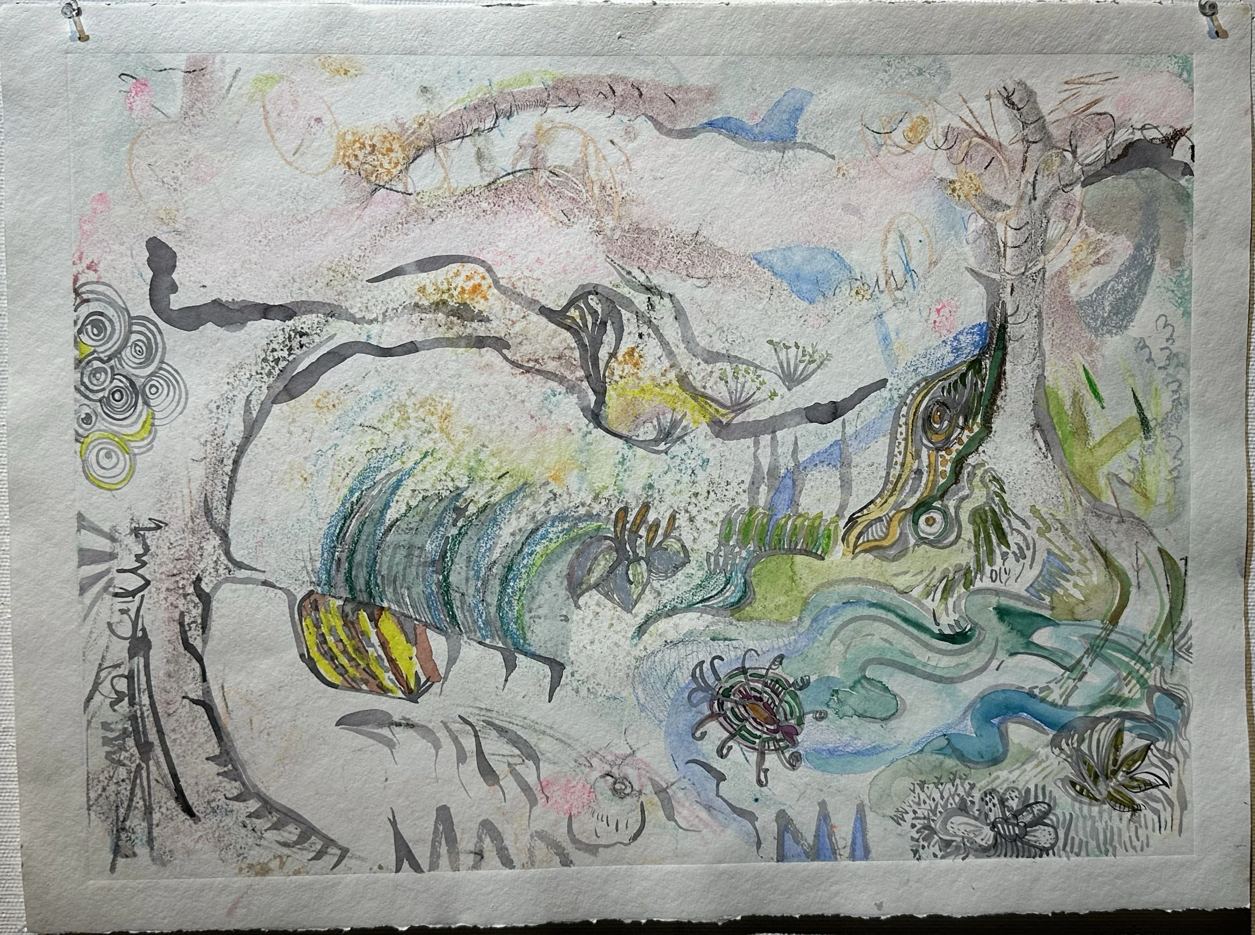 Sakura Walks mixed media Series