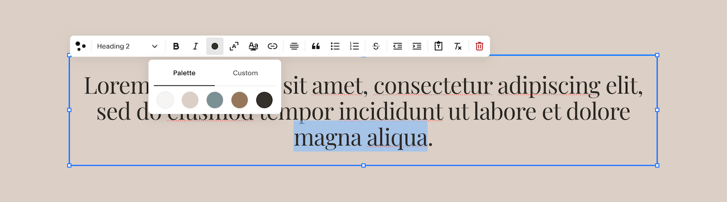 Change the colour of one word or phrase in Squarespace.