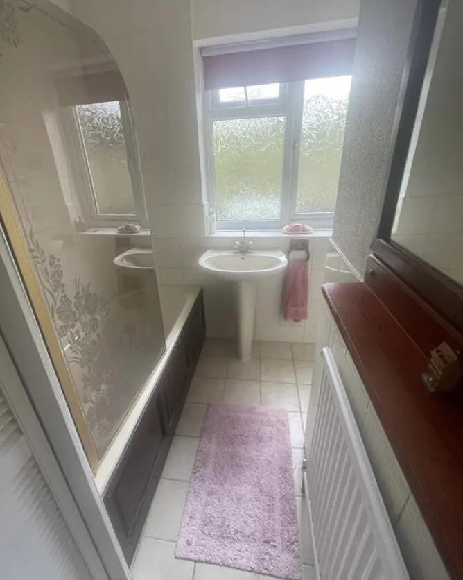 Before and after photos of a bathroom refurbishment we have just finished for some very nice customers! 
They requested a modern looking bathroom with a walk-in shower because the bath was no longer needed. So we delivered ✔️ 
.
.
.
.
.
#demolition #