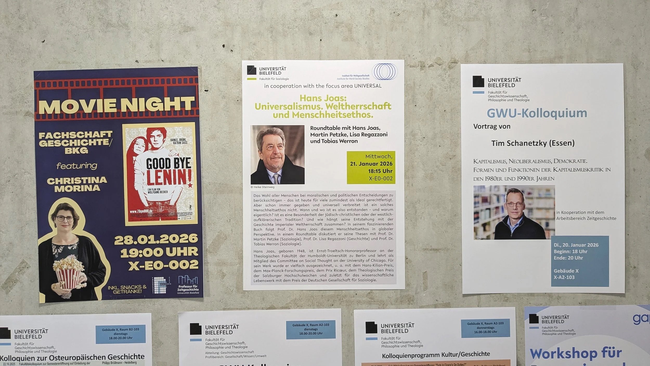 Veranstaltungsankündigungen an der Uni Bielefeld