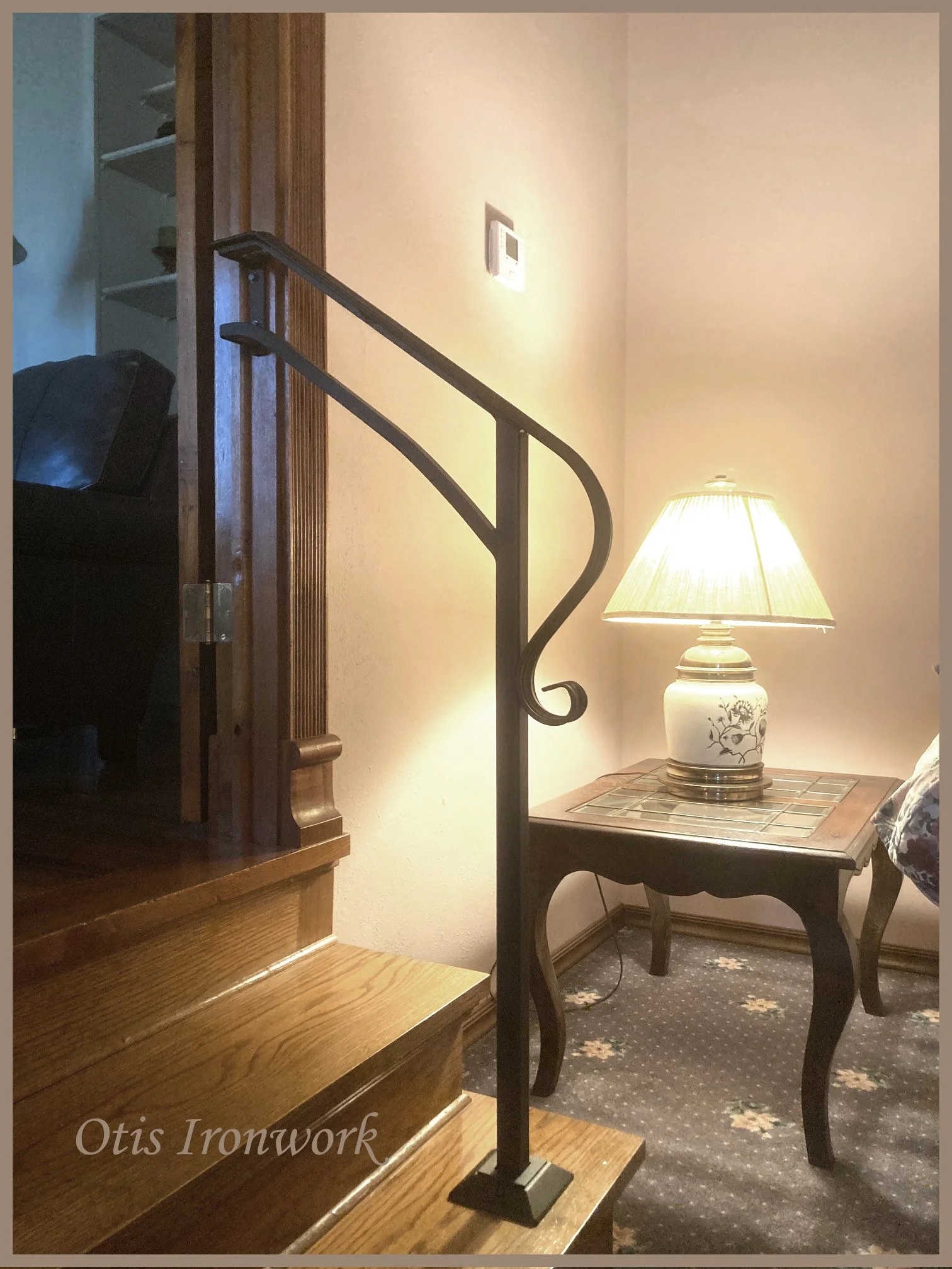 Custom railings handcrafted by Otis Ironwork. Welded from quality materials including a durable powder coat paint finish and professional installation. Call Otis Ironwork at 507-995-3745 to get your railing project started.