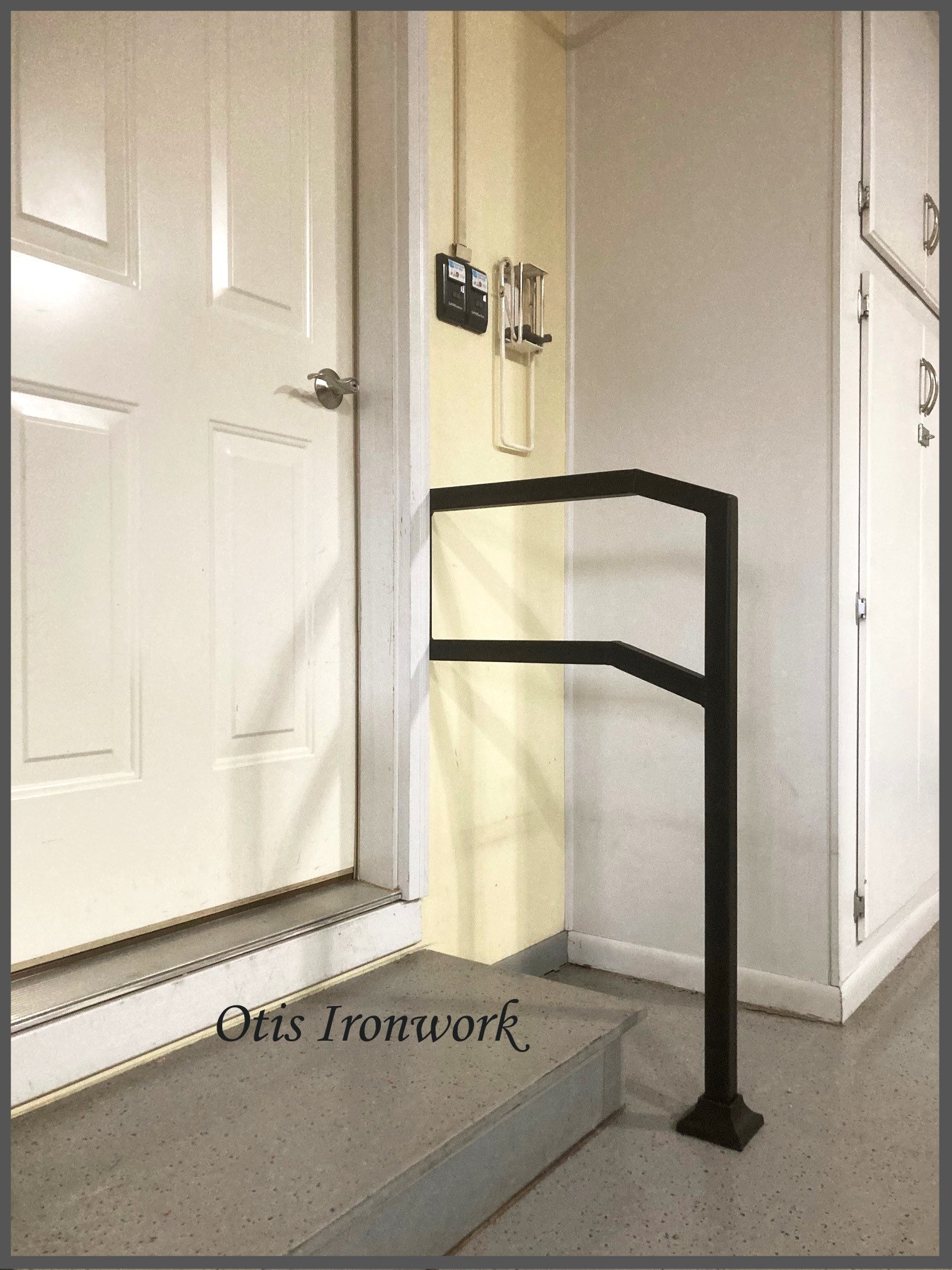Custom railings handcrafted by Otis Ironwork. Welded from quality materials including a durable powder coat paint finish and professional installation. Call Otis Ironwork at 507-995-3745 to get your railing project started.