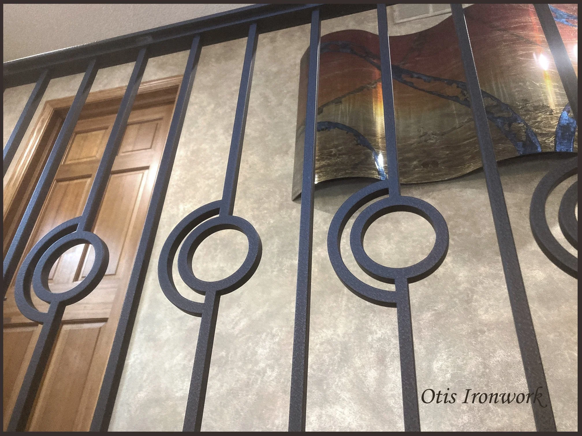 Custom railings handcrafted by Otis Ironwork. Welded from quality materials including a durable powder coat paint finish and professional installation. Call Otis Ironwork at 507-995-3745 to get your railing project started.