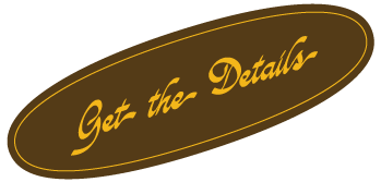 Yellow oval sign with the text "Get the Details" in cursive font.