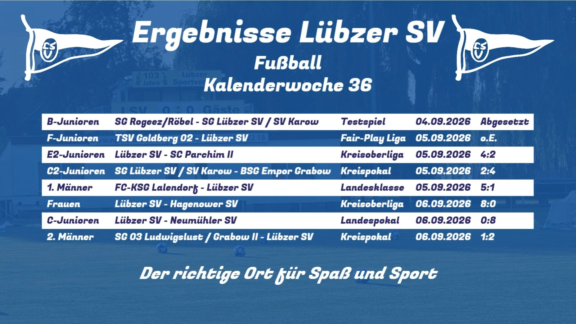 ⚽ Ergebnisdienst unserer Fu&szlig;baller ⚽