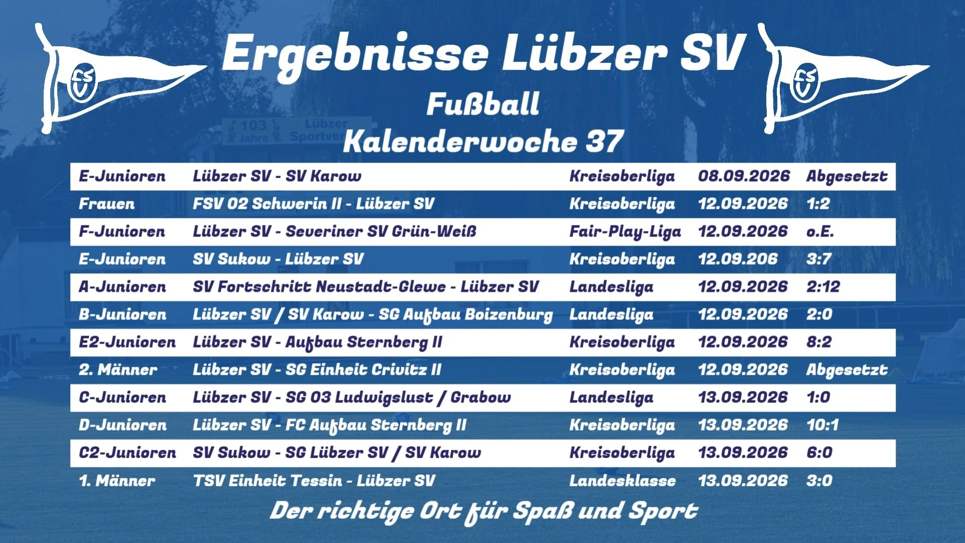 ⚽ Ergebnisdienst unserer Fu&szlig;baller ⚽