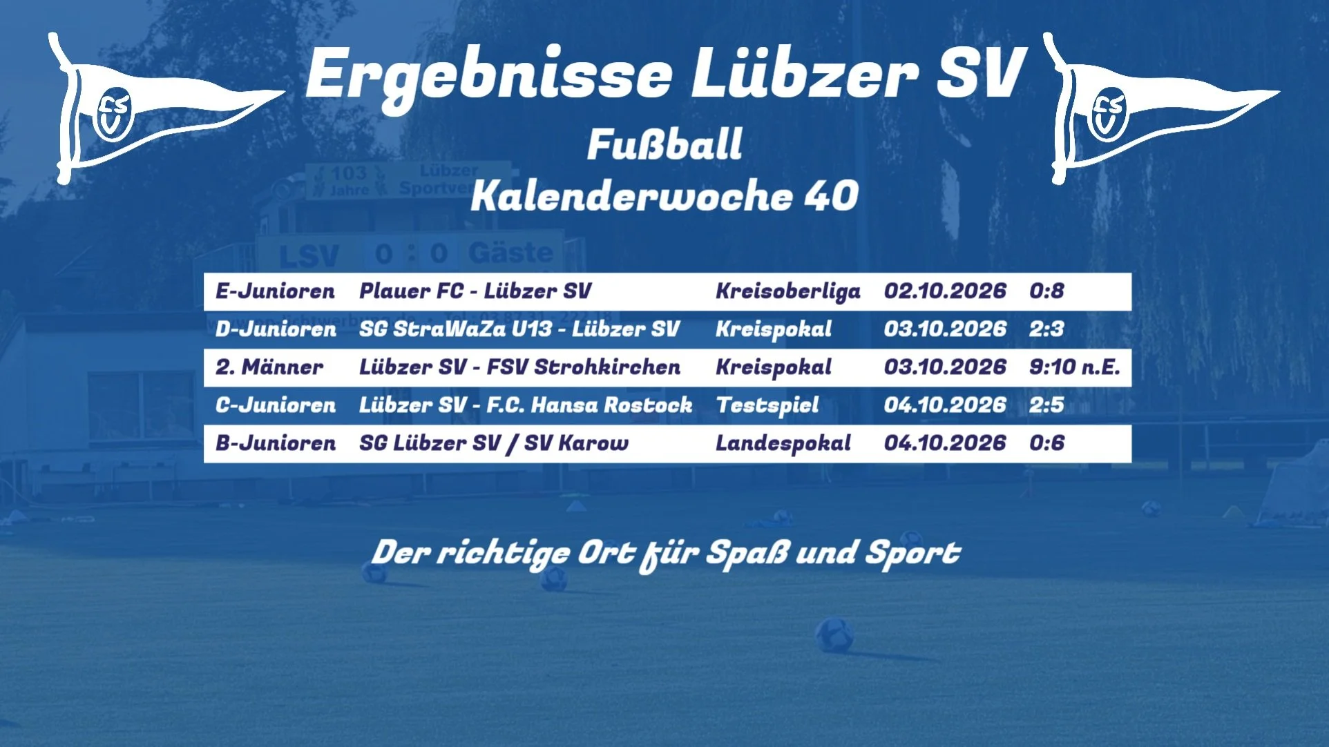 ⚽ Ergebnisdienst unserer Fu&szlig;baller ⚽