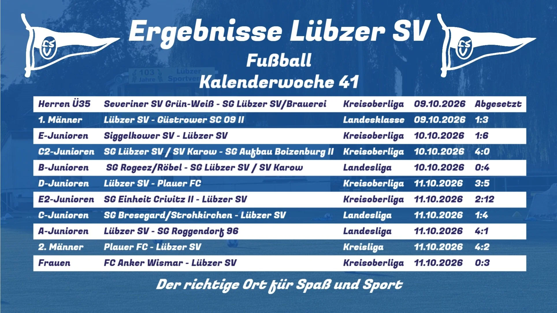 ⚽ Ergebnisdienst unserer Fu&szlig;baller ⚽