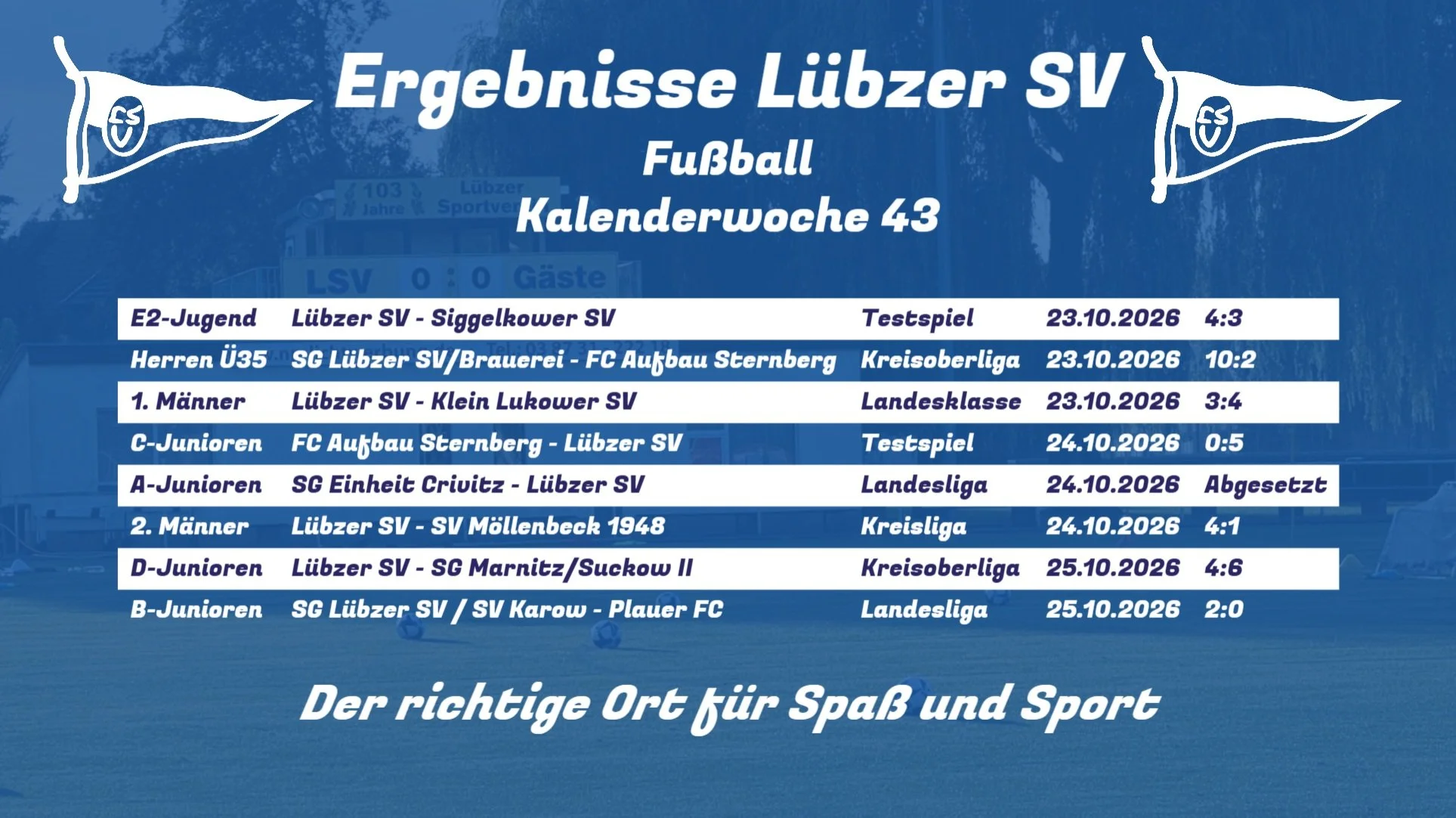 ⚽ Ergebnisdienst unserer Fu&szlig;baller ⚽