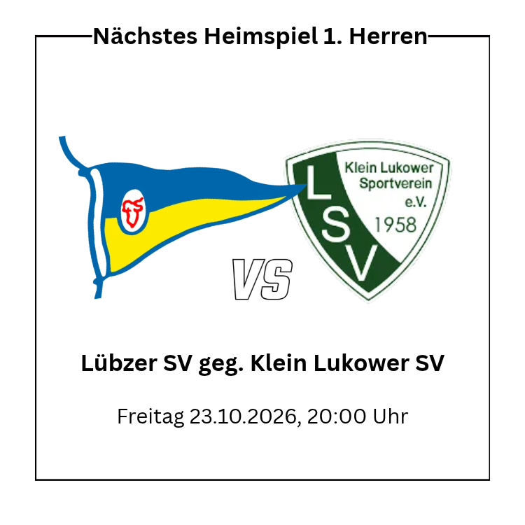 Nächstes Heimspiel der 1. Männermannschaft des Lübzer Sportverein