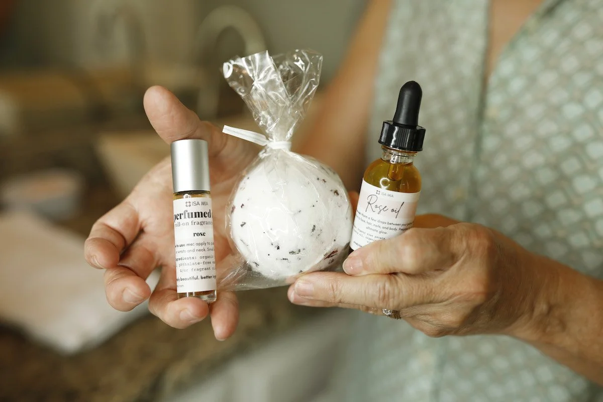 perfumed oil, bath bomb, rose oiil.jpg
