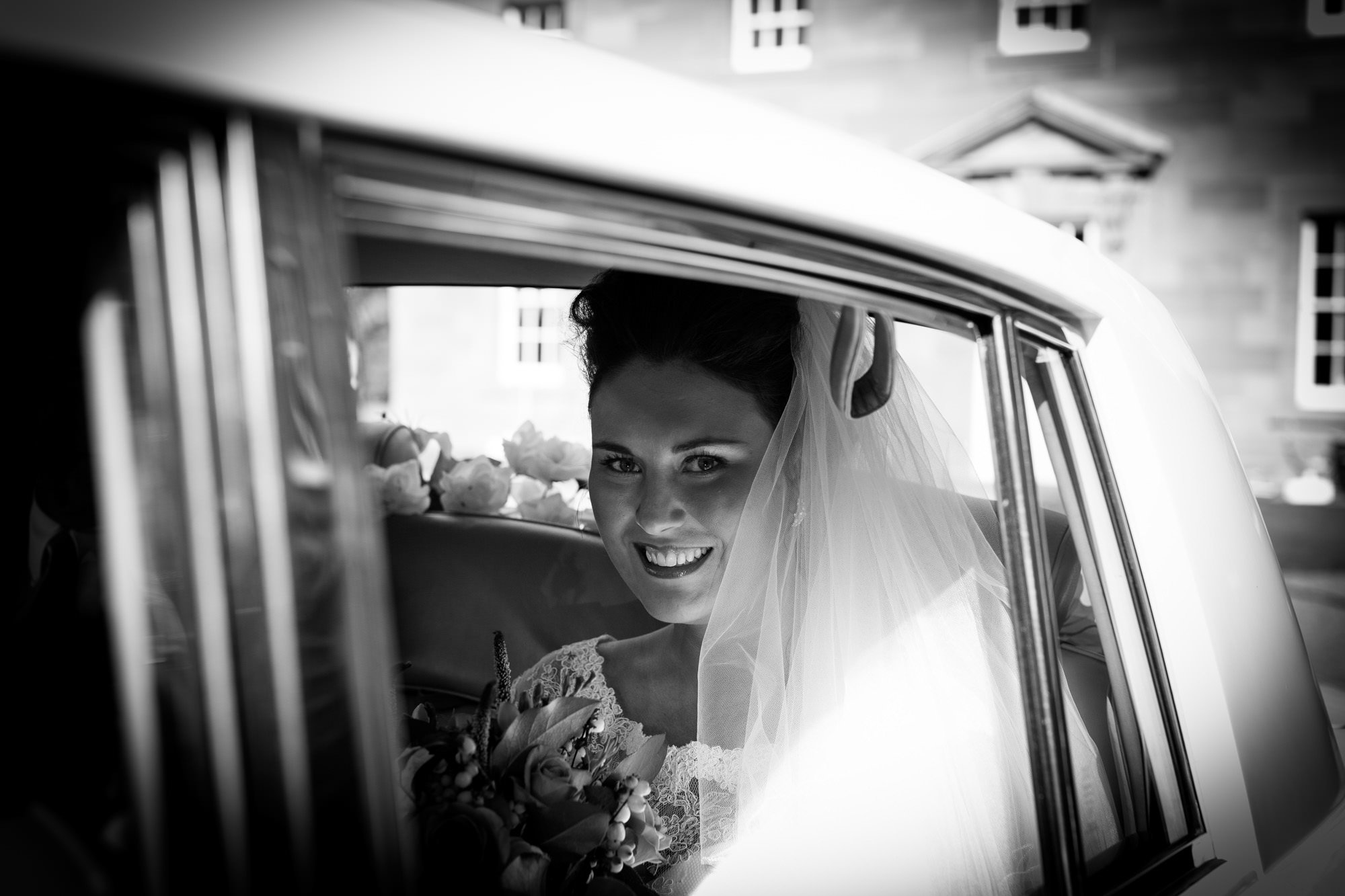 Paxton House Wedding Photography - Bride arriving.