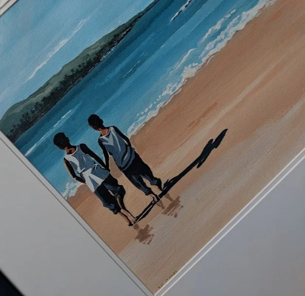 acrylic | 2016 poster art | boys on the beach