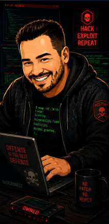 AI generated image of Tim McHenry as a hacker