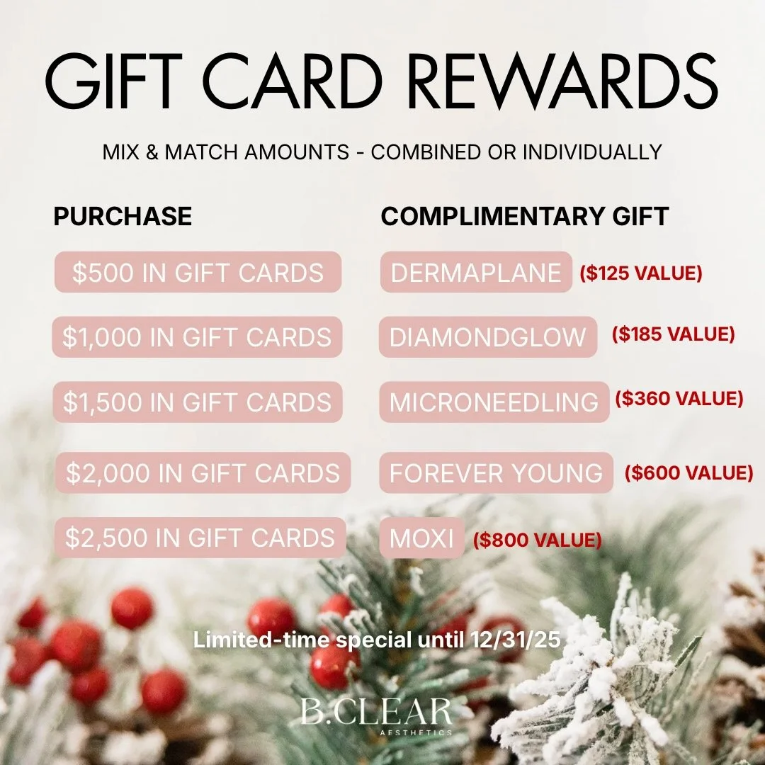 The holiday magic isn&rsquo;t over!
If you missed our Black Friday specials, you can still treat yourself with our December gift card event. 🎁 

During the event, you can mix &amp; match gift cards (together or individually) to receive a free treatm