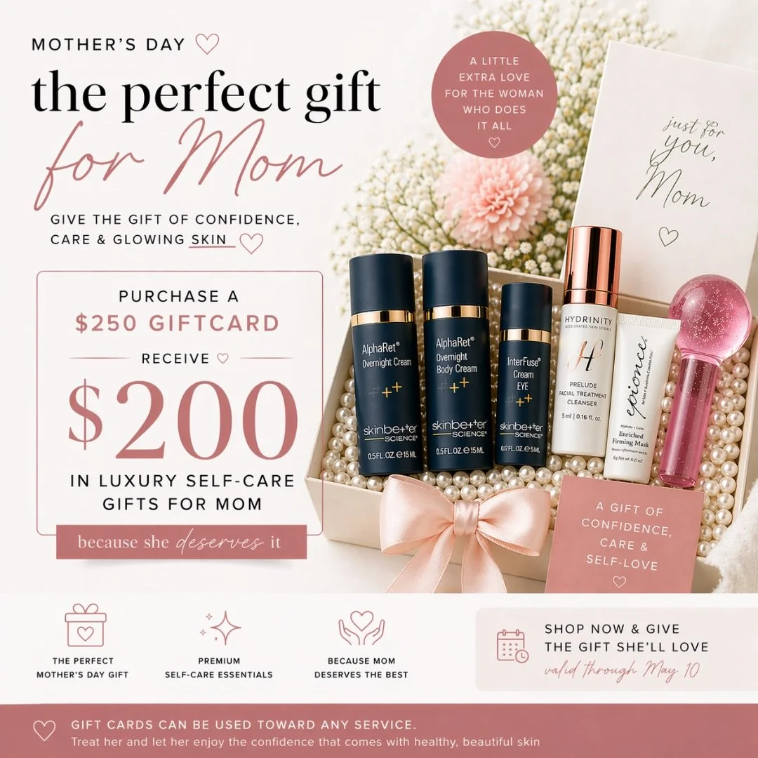 The perfect gift really does exist 💗

This Mother&rsquo;s Day, go beyond and give her something that lasts&hellip; confidence, care, and glowing skin. 

💌 Buy a $250 gift card
✨ Receive $200 in luxury self-care travel gifts

Because she deserves to