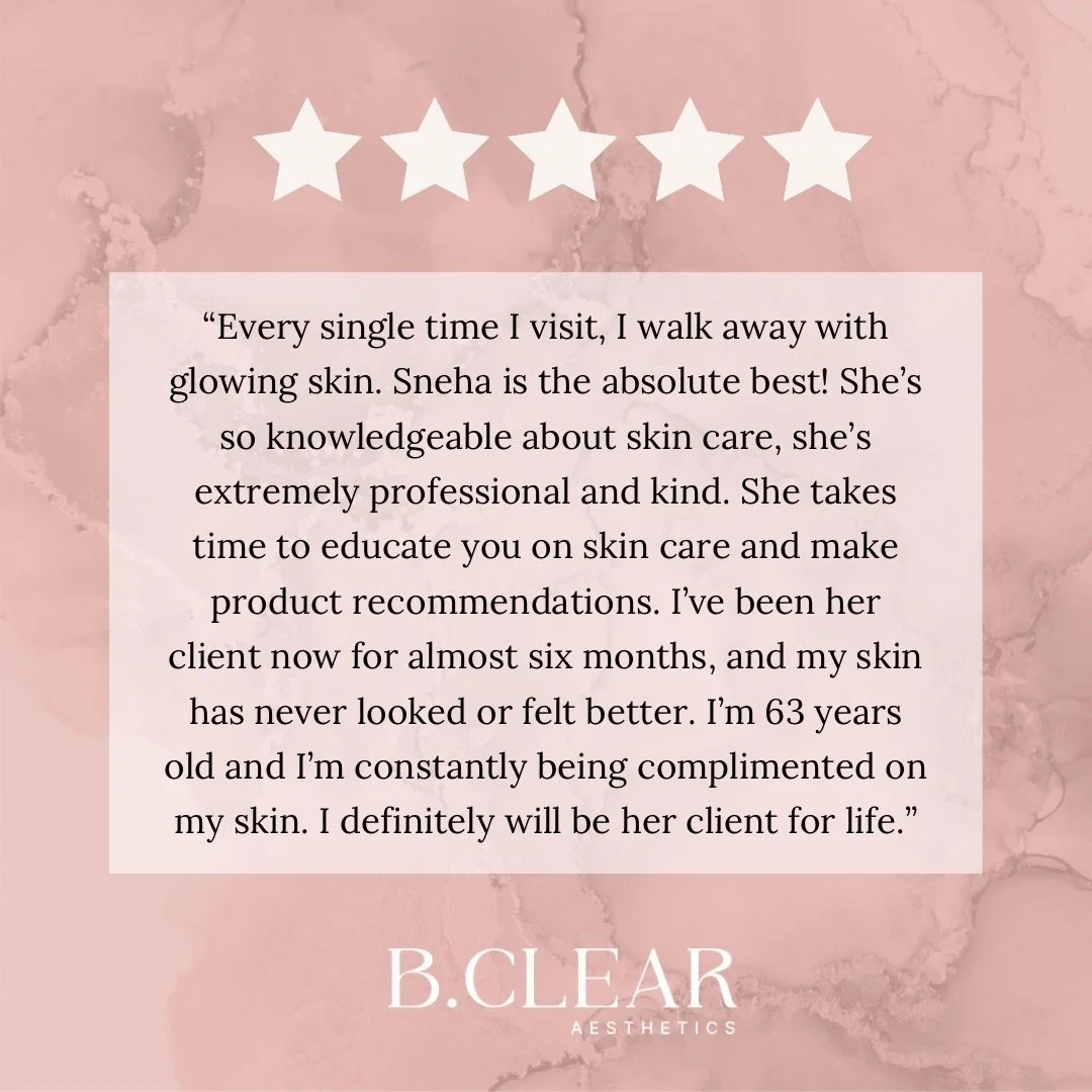 Thank you for your kind review! Nothing makes us happier than hearing how confident our clients feel in their skin. We love that Sneha&rsquo;s knowledge and recommendations have made such a difference in your skin journey ✨