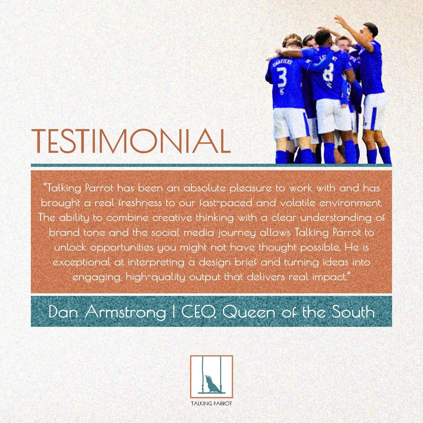 📑 | Testimonial

Huge thanks to Dan Armstrong at @officialqosfc for the kind words.

Working with the Doonhamers since May 2024 has been massively rewarding. A great club with even better people. 👏 

Are you looking to enhance your online presence?
