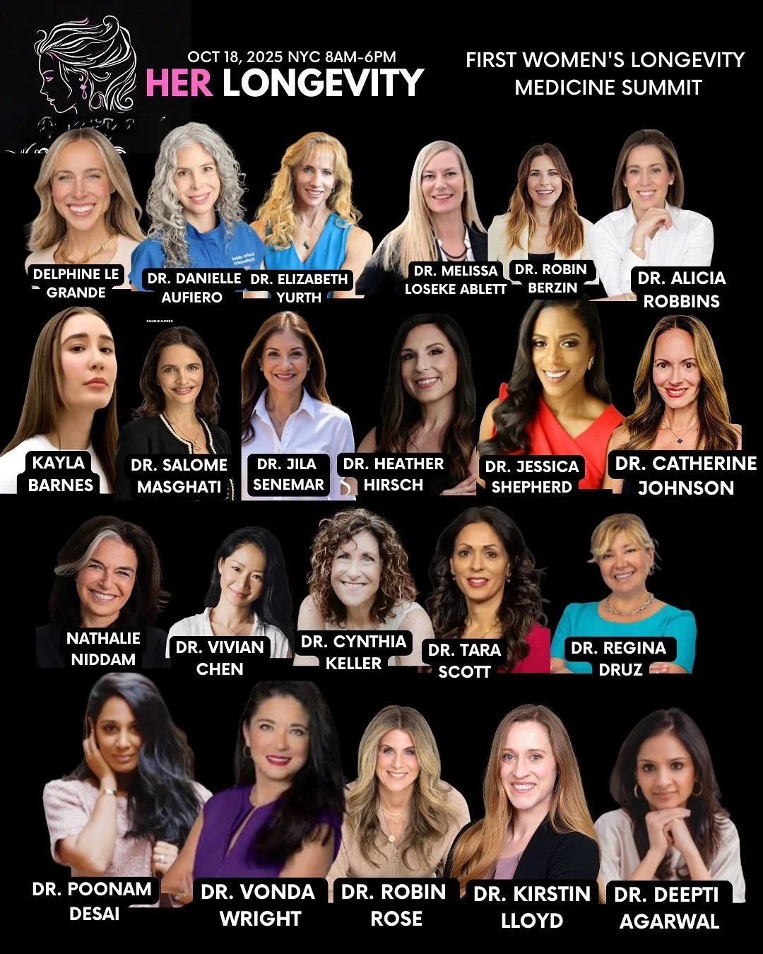 This Saturday &mdash; World Menopause Day 🩸✨
SWIPE TO SEE SCHEDULE 

We&rsquo;re bringing together the world&rsquo;s leading longevity physicians to talk about HER health &mdash; because longevity is more than just hormones.

🗓️ HER LONGEVITY SUMMI