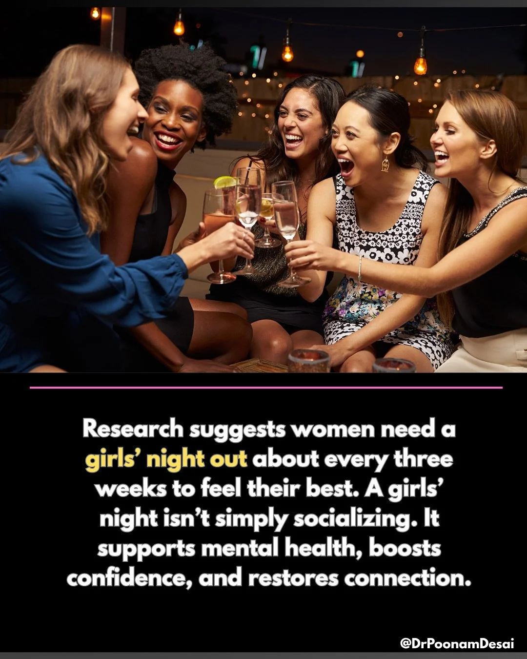 ✨ **Girls Night Out: Healthier Together!** ✨ 

Did you know that having a girls&rsquo; night out every three weeks can boost your health? 🥳 According to a study published in the International Journal of Psychology, spending quality time with friends