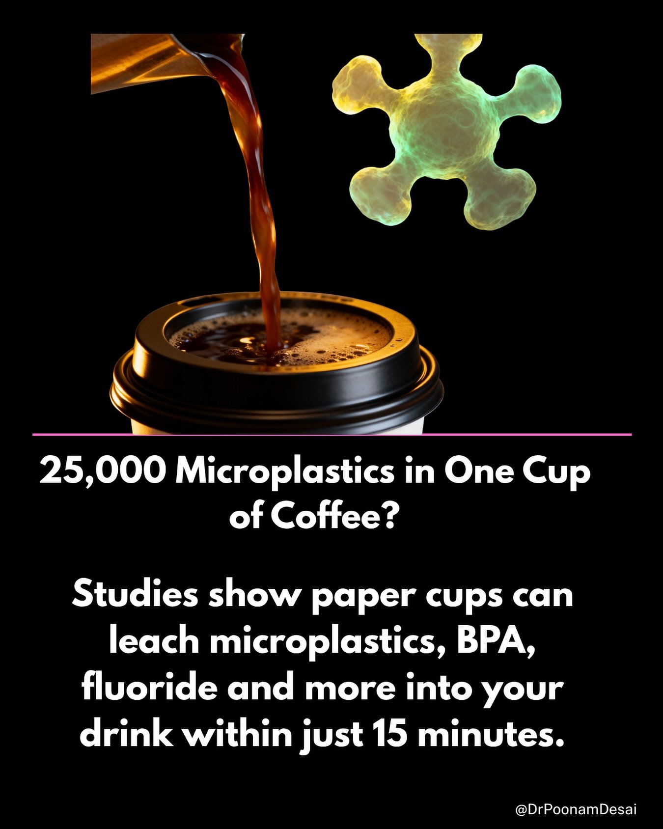 ☕️ Beware of your morning brew

Studies show that paper coffee cups can leach microplastics, BPA, and chemical ions including fluoride and nitrate into your drink in just 15 minutes.

One study found that a single hot drink (around 85&ndash;90&deg;C)