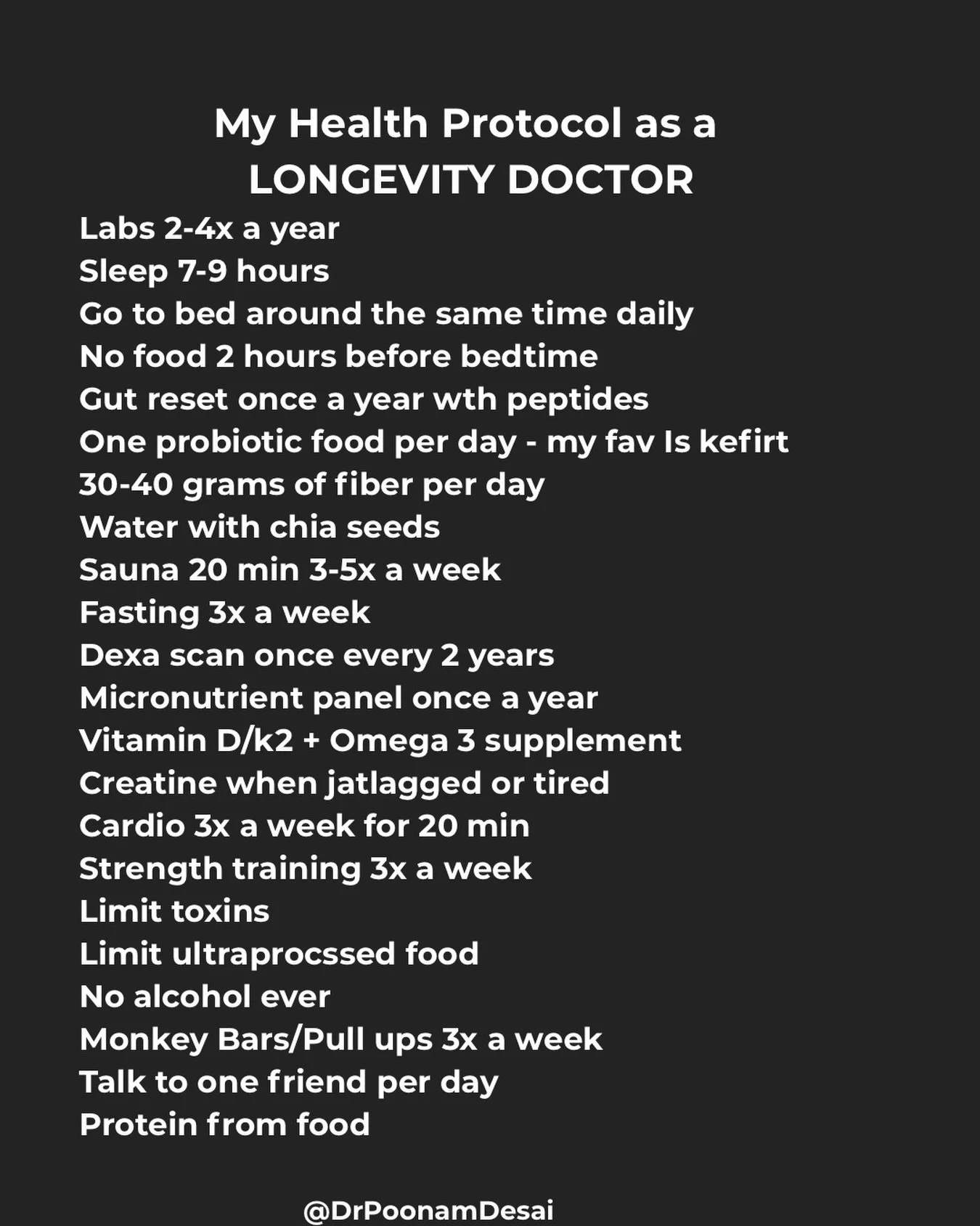 I constantly get asked what do I do for my health 

So hear you go!

Ok what are you doing and what do you have questions about?! Ill answer them below

Not medical advice 

#health #longevity
