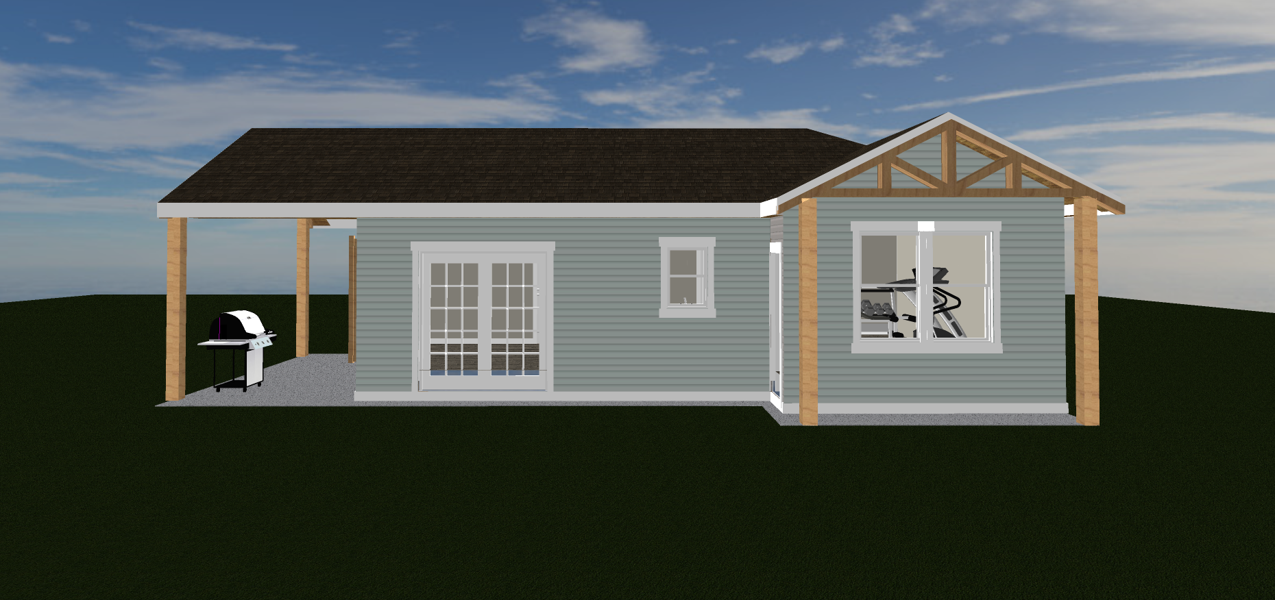 Craftsman Style Pool House