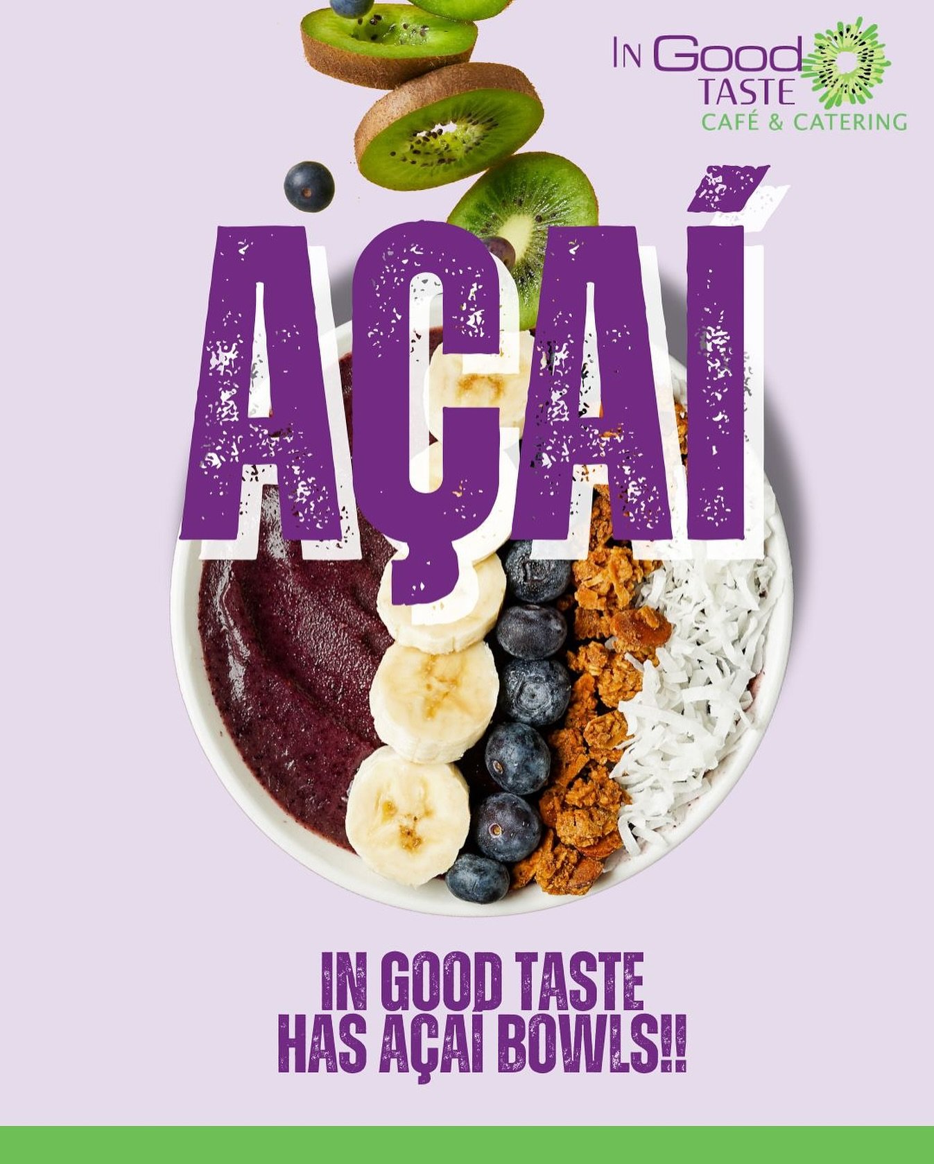 In Good Taste Café now has delicious Açaí bowls! Want something sweet, healthy and absolutely delicious? We have you covered!! Stop by 1445 N Congress Ave or call (561)265-2004 and place an order now!