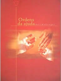Capa do livro 'Ordens da Ajuda' com fundo rosa e uma imagem de duas mãos se tocando.