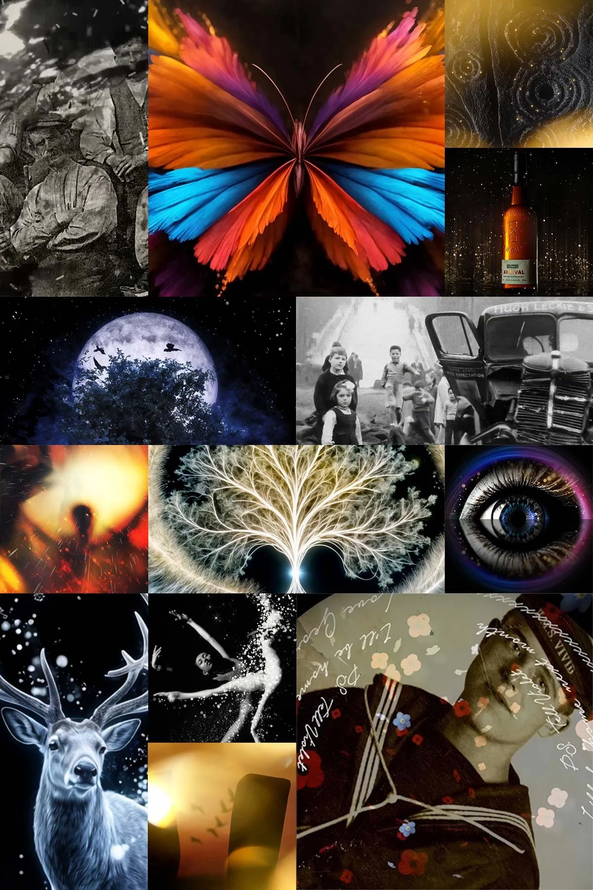 a grid of stills from animation and video production by Bright Side Studios