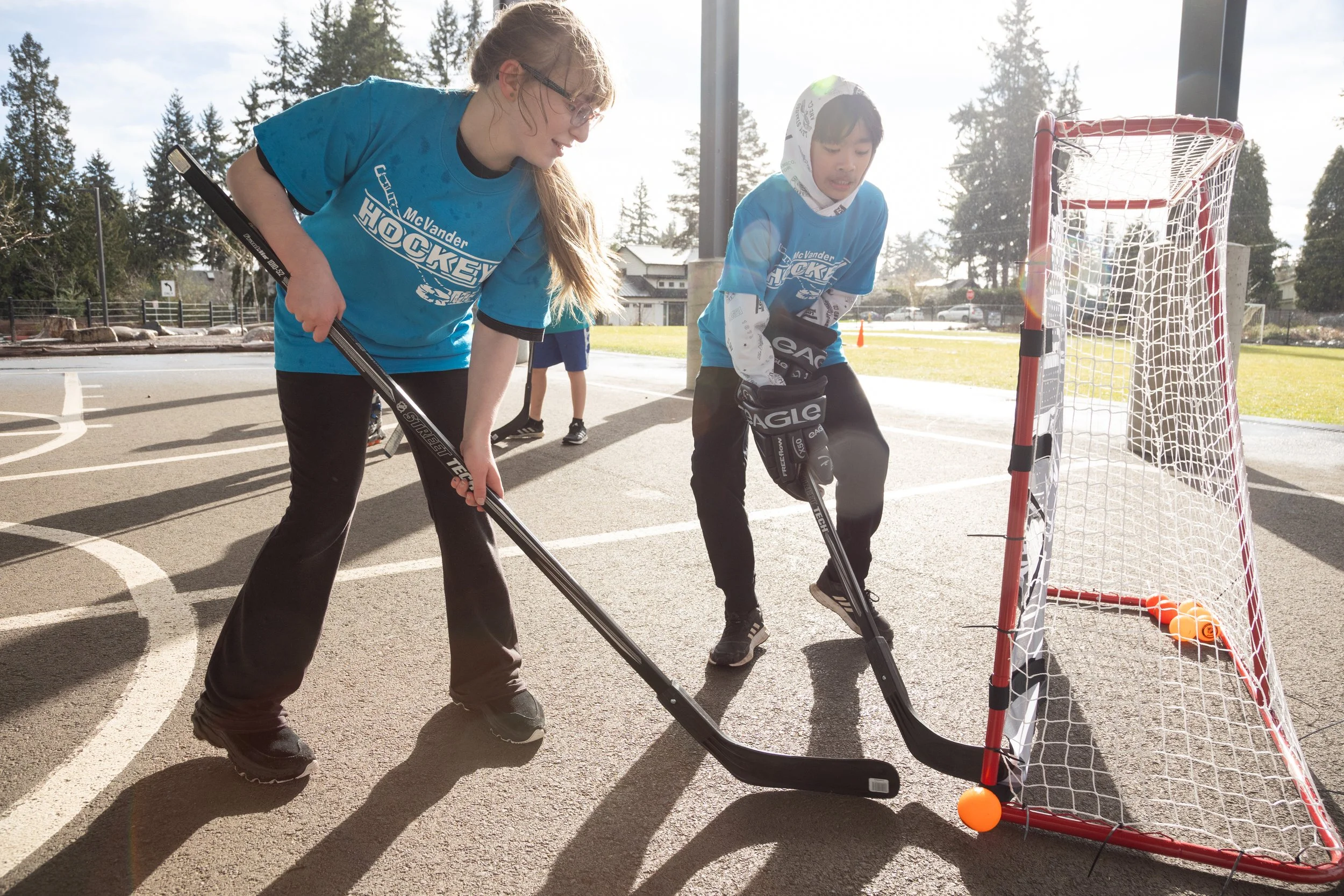 Ball hockey / street hockey enrichment programs in Kirkland, Bellevue, Redmond, Sammamish, and Issaquah.