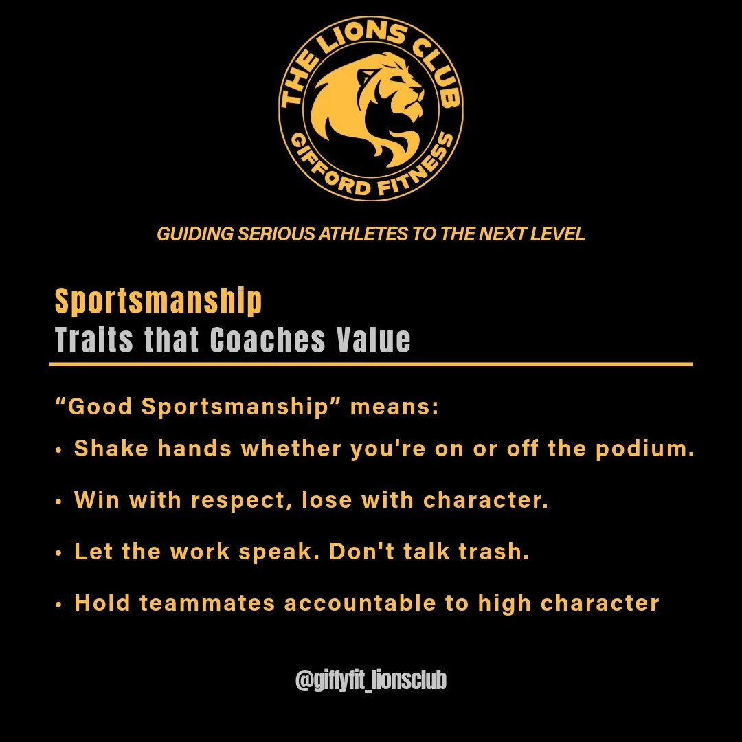- Traits that coaches value -

👏 Sportsmanship 🤝

Sportsmanship is how you behave when the outcome matters and emotions are high. 

Anyone can act right when things go their way. Your character shows when they don&rsquo;t. College coaches recruit t