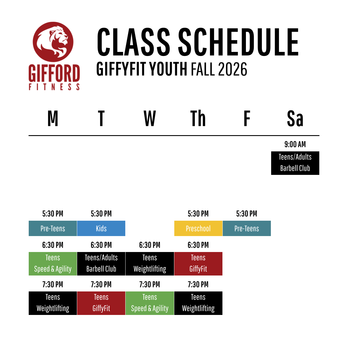 GiffyFit Preschool to Teens Schedule - Fall 2026.png