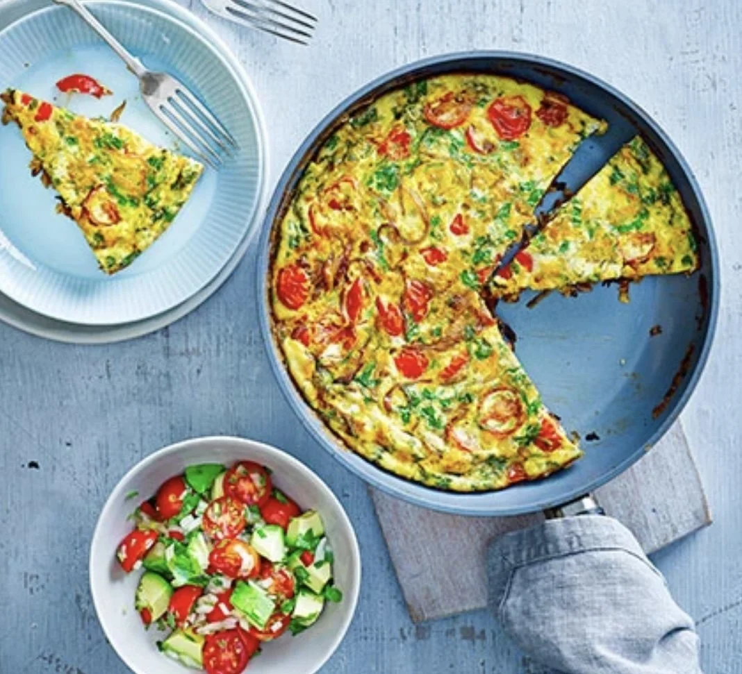 Masala Frittata with Avocado Salsa
