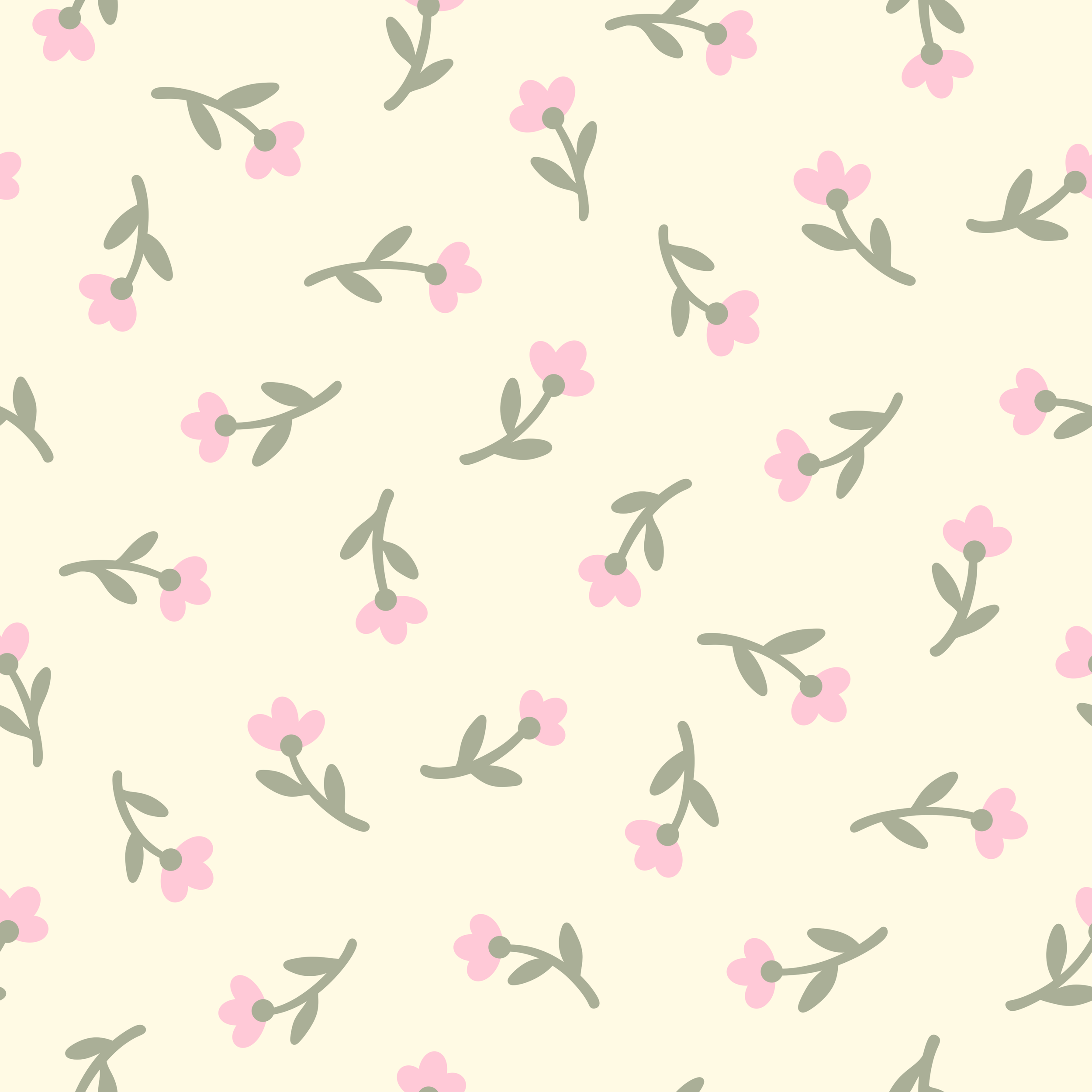 DitsyFloralPinkBlossomsOnCreamHG12x12.png